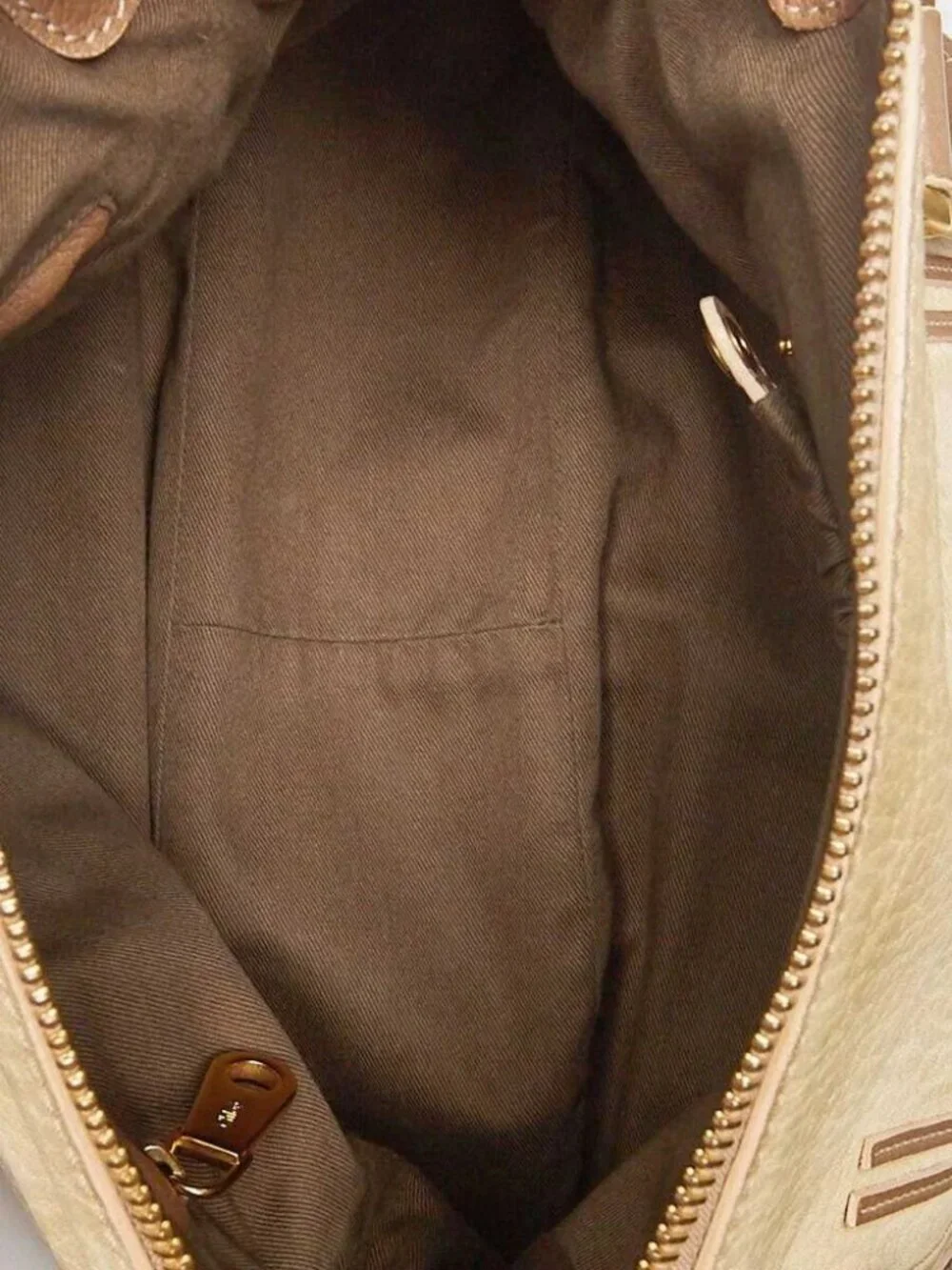 Chloe Light Beige/Brown Nubuck Leather Medium Marcie Bag